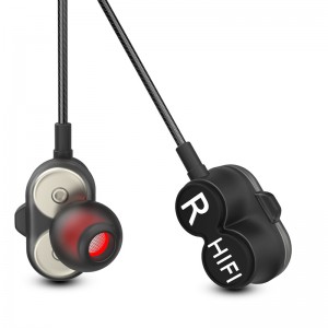 Dubbele luidspreker HiFi Stereo in-ear bedrade hoofdtelefoon